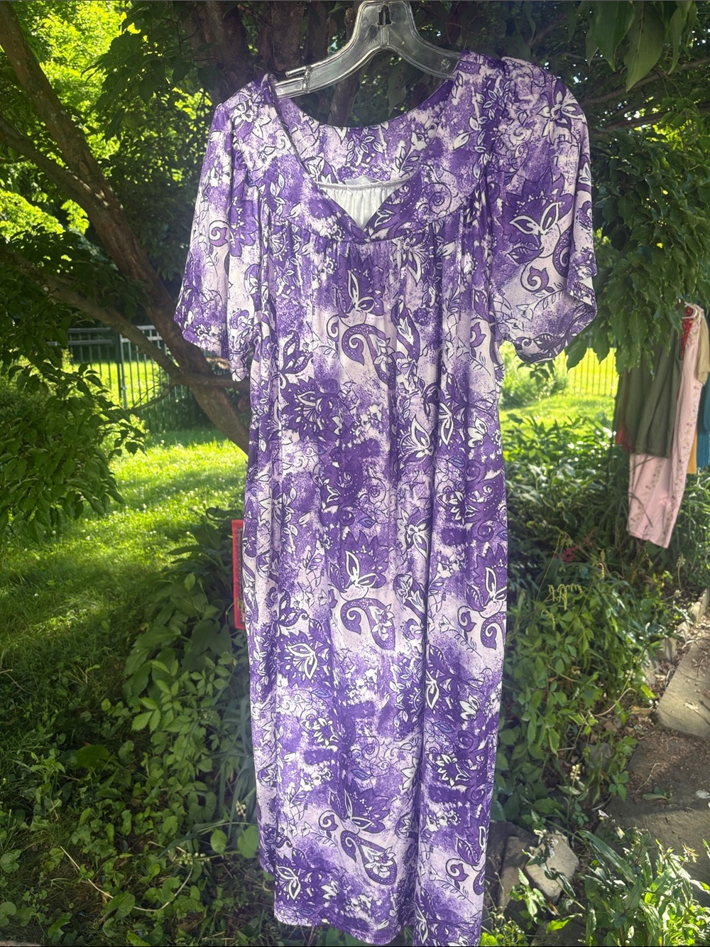 Purple Floral Midi Mumu Dress